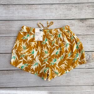 NWT SO Soft Shorts Women’s Medium High Rise Floral Pull On Drawstring